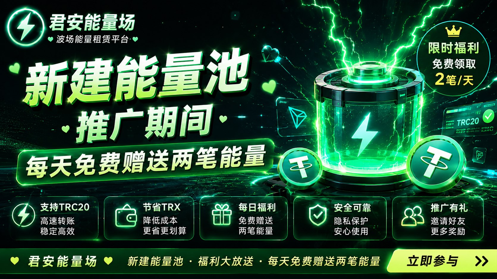 免费能量闪租—每日签到送两笔
